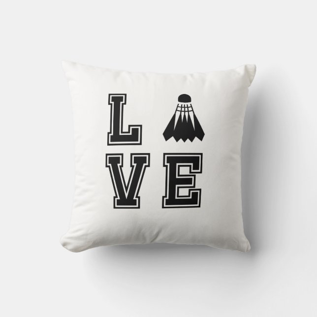 Love Badminton  Throw Pillow (Front)