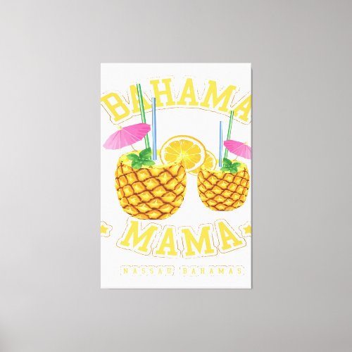 Love Bahama Mama Vintage Nassau Bahamas Beach Fan  Canvas Print