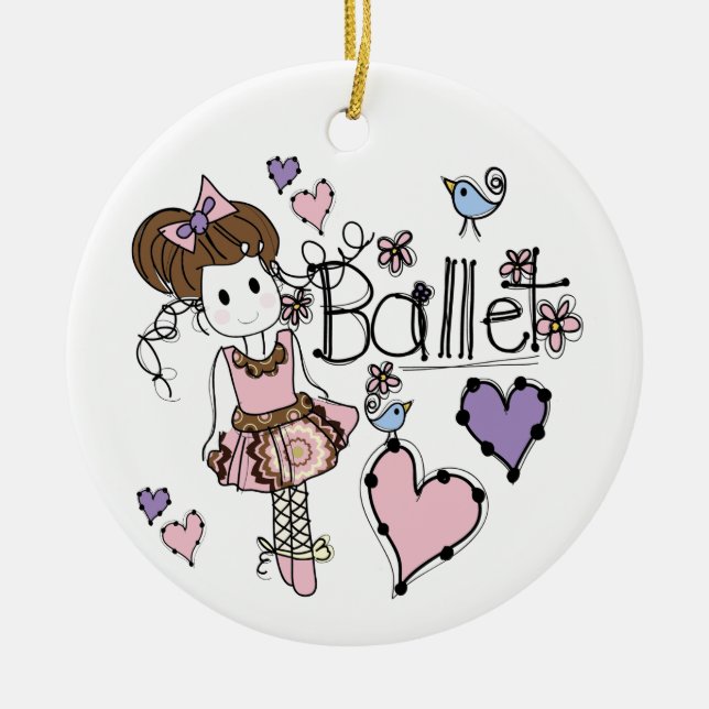 Love Ballet Ceramic Ornament (Front)