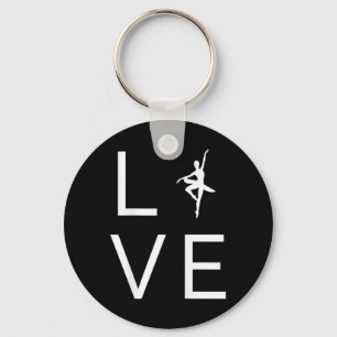 Love Ballet For Ballerina Dancer Lover Dance Silho Keychain