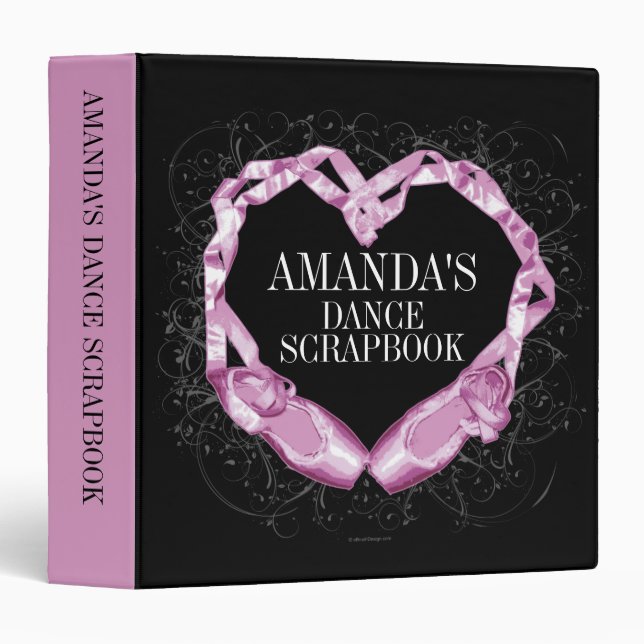 Love Ballet - Personalized dance 3 Ring Binder (Front/Spine)