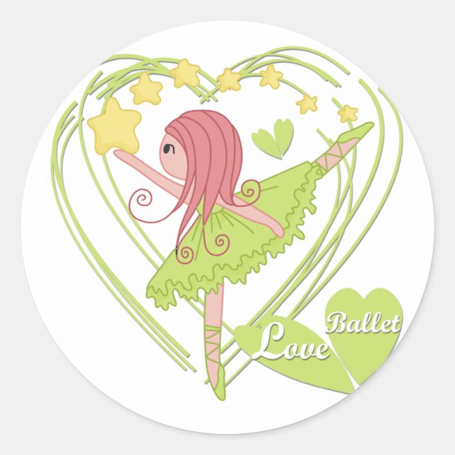 Love Ballet Tshirts and Gifts Classic Round Sticker (Front)