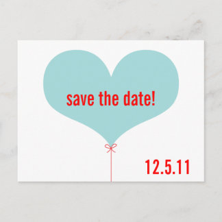 Love Balloon Save the Date Announcement Postcard