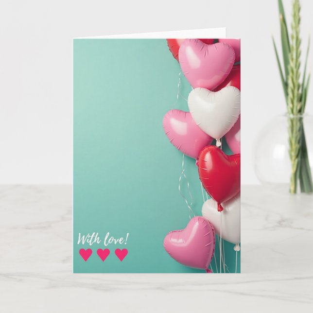 Love Balloons Romantic Card (Front)