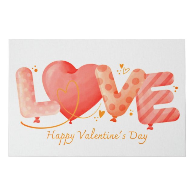 Love Balloons valentine  Faux Canvas Print (Front)