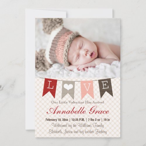 Love Banner Valentine Baby Announcement