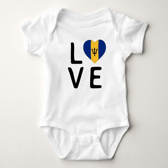 Love - Barbados Flag Baby Bodysuit (Front)