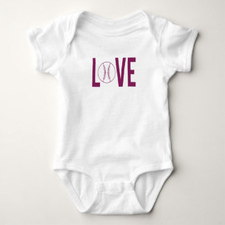 Love Baseball Baby Bodysuit