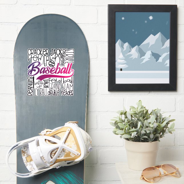 - Love Baseball -Baseball  - Sticker (Snowboard)