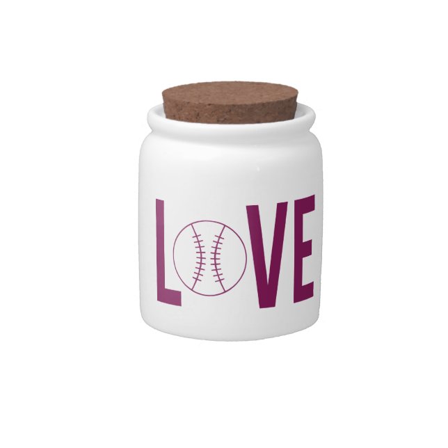 Love Baseball Candy Jar (Front)