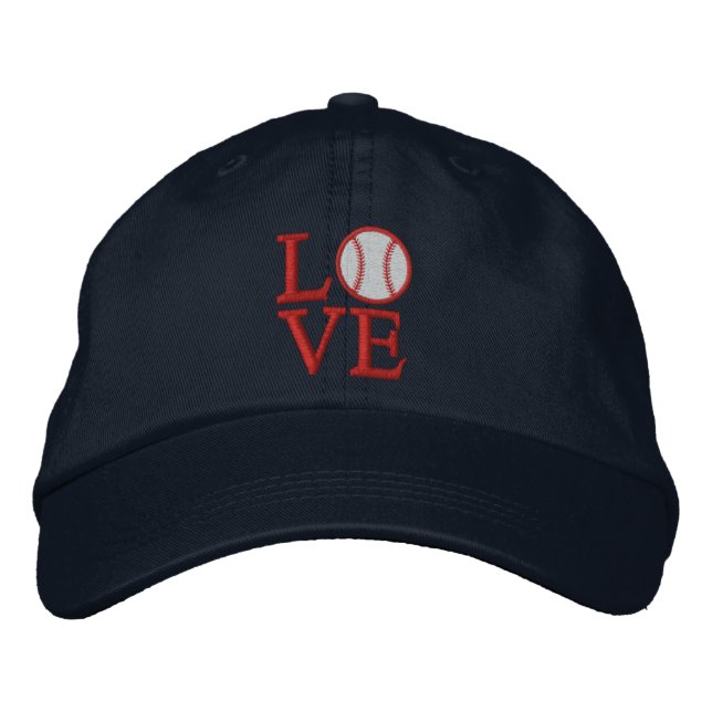 LOVE Baseball Embroidered Baseball Hat (Front)