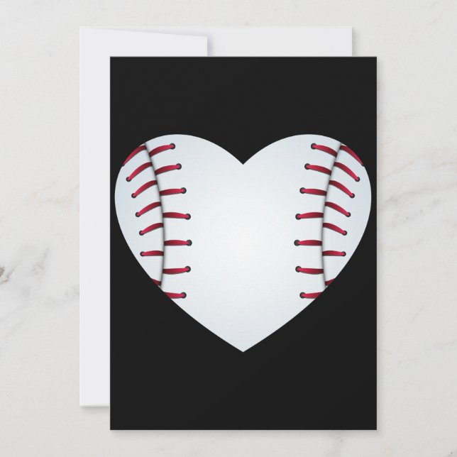 love baseball heart sports athletic invitation (Front)