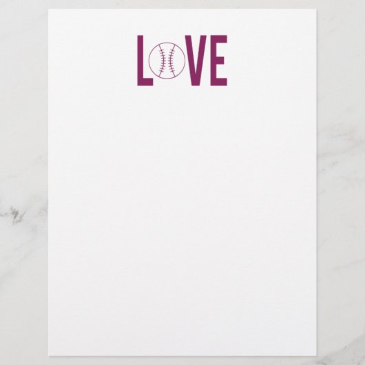 Love Baseball Letter Head (Front)