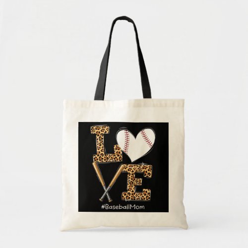 LOVE Baseball Mom Ball Sport Mom Game Day Tote Bag