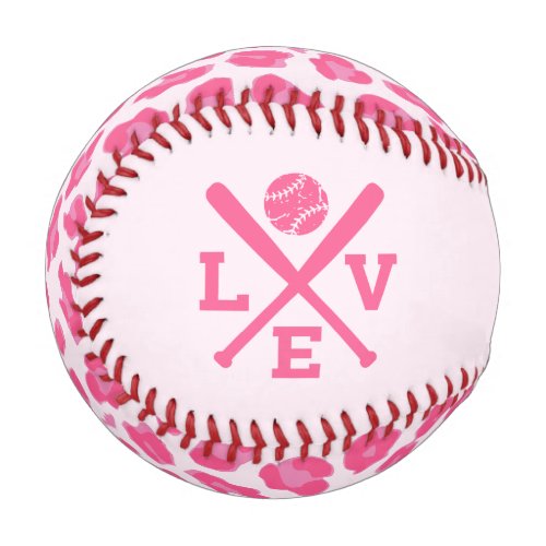 Love Baseball _ Stylish Pink Leopard Pattern