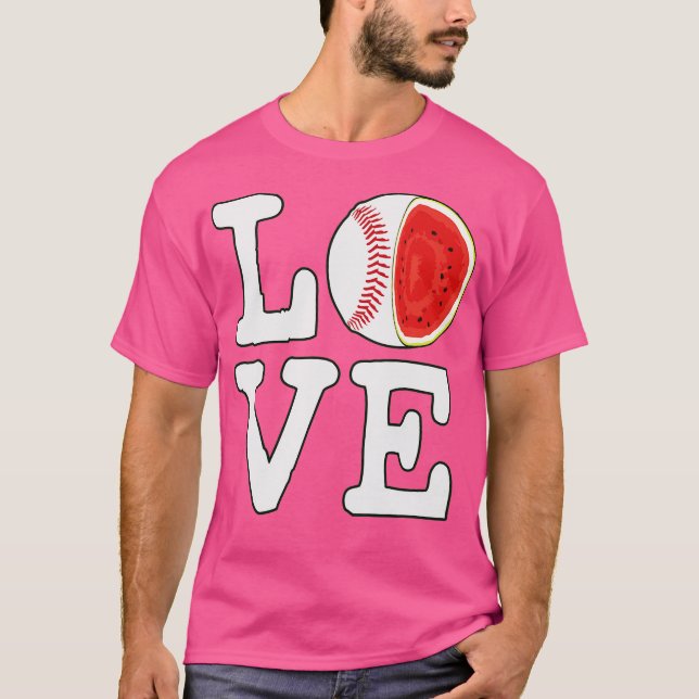 Love Baseball Watermelon T-Shirt (Front)