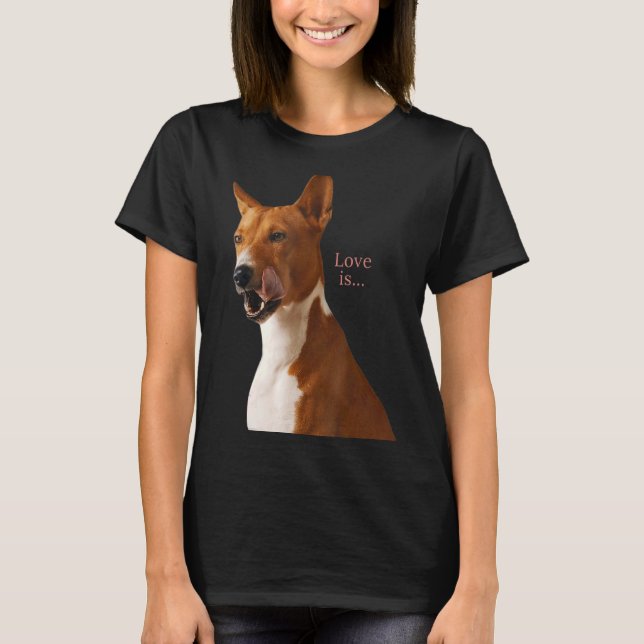 Love Basenji  Dog Mom Dad Puppy Cute Pet Valentine T-Shirt (Front)