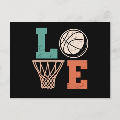 Love Basketball  basketball lovely design Postcard