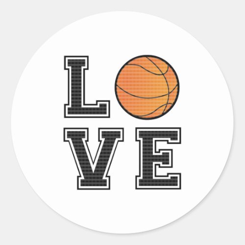 Love Basketball Classic Round Sticker