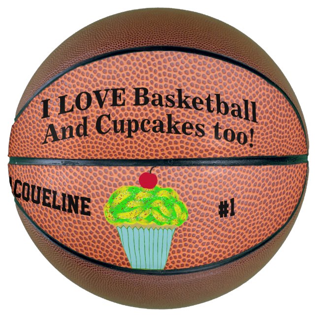 Love Basketball Cupcakes Name Number (Front)