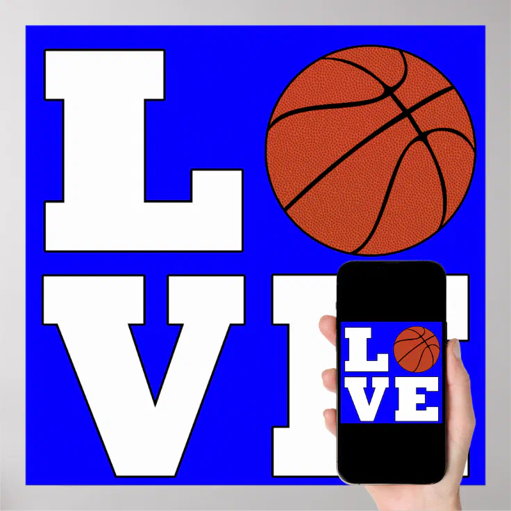 LOVE Basketball Custom Color Fun Sports Lover Poster Zazzle