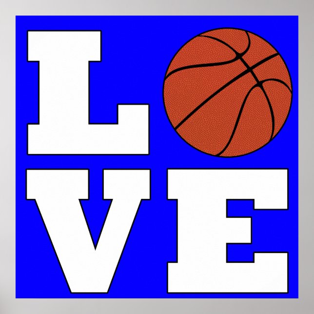 LOVE Basketball Custom Color Fun Sports Lover Poster (Front)