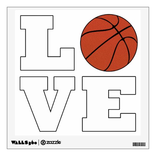 LOVE Basketball Cute Sports Square Wall Decal