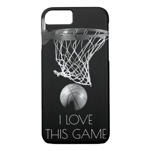 Love Basketball Game Black  White iPhone 87 Case