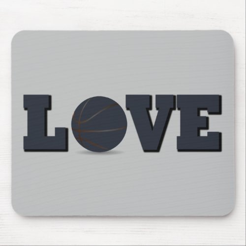 Love basketball game with blue ball mouse pad