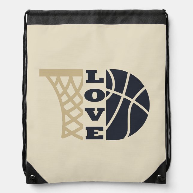 love basketball gift ideas for coach drawstring bag (Front)