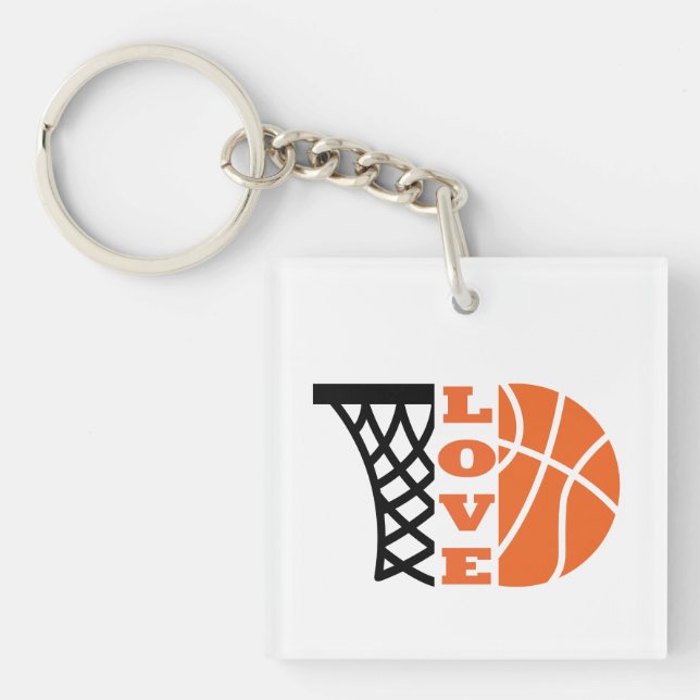 Love Basketball gift ideas for coach Keychain (Front)
