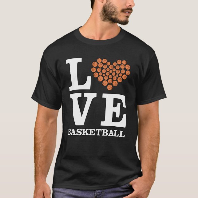 Love Basketball - Heart by Balls T-Shirt (Front)