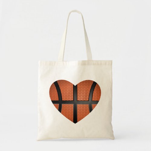 love basketball heart sports athletic tote bag