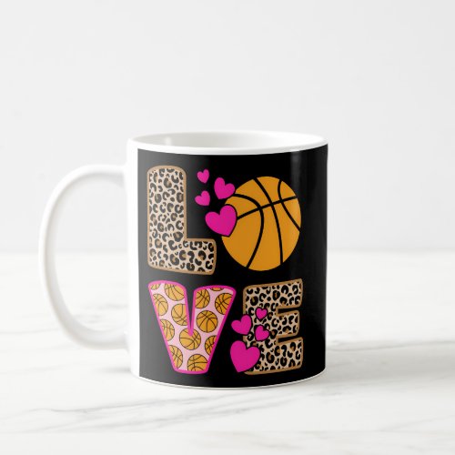 Love Basketball Leopard Print Basketball Coffee Mug