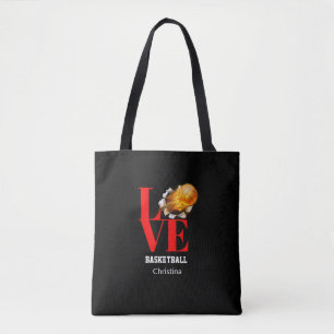 Love Basketball Personalized Shoulder Tote Bag