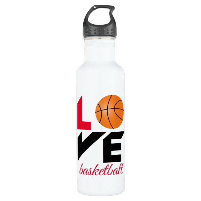Love basketball stainless steel water bottle (Front)