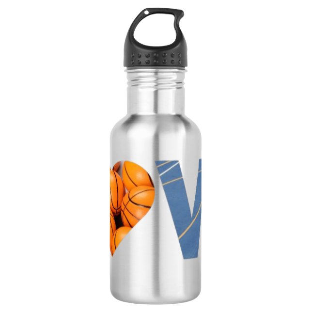 love basketball stainless steel water bottle (Front)