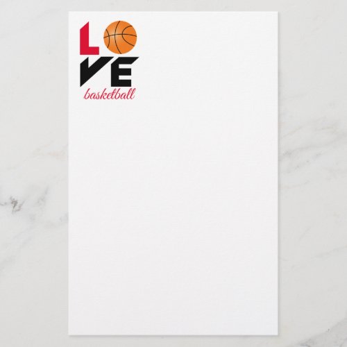 Love basketball stationery