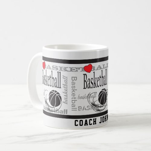 Love Basketball Subway Art  Coffee Mug