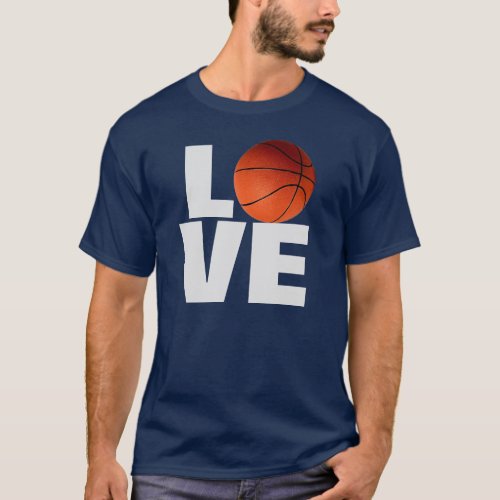 Love Basketball T_Shirt _ Navy Blue Color