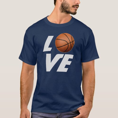Love Basketball T_Shirt _ Navy Blue Color Tees
