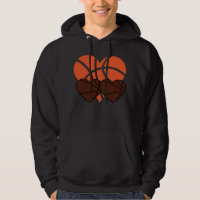 Love Basketball Valentine Heart Gift Hoodie