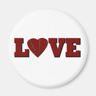Love basketball with red heart magnet