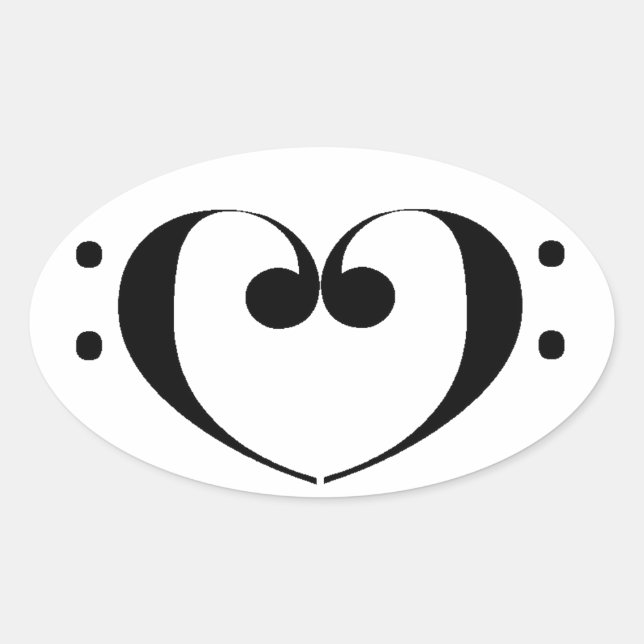 Love Bass Oval Sticker (Front)