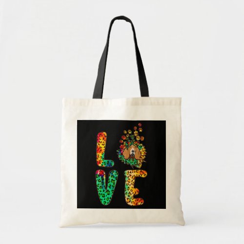 Love Basset Hound Dog Sunflower Tie Dye Leopard Tote Bag