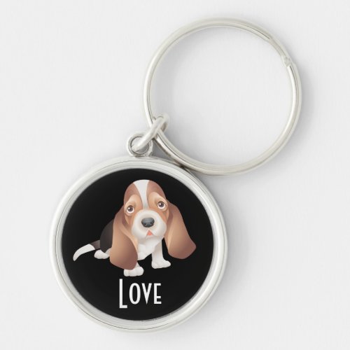 Love Basset Hound Puppy Dog Key chain