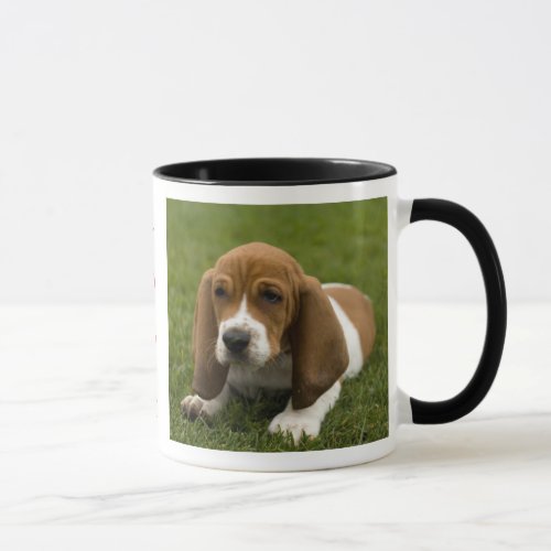 Love Basset Hound Puppy Ringer Coffee Mug