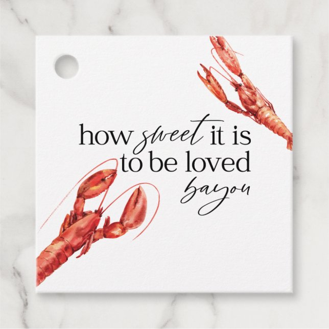 Love Bayou Crawfish  Favor Tags (Front)
