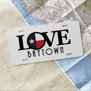 LOVE Baytown Texas License Plate