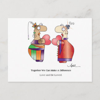 LOVE & BE LOVED Postcard by April McCallum